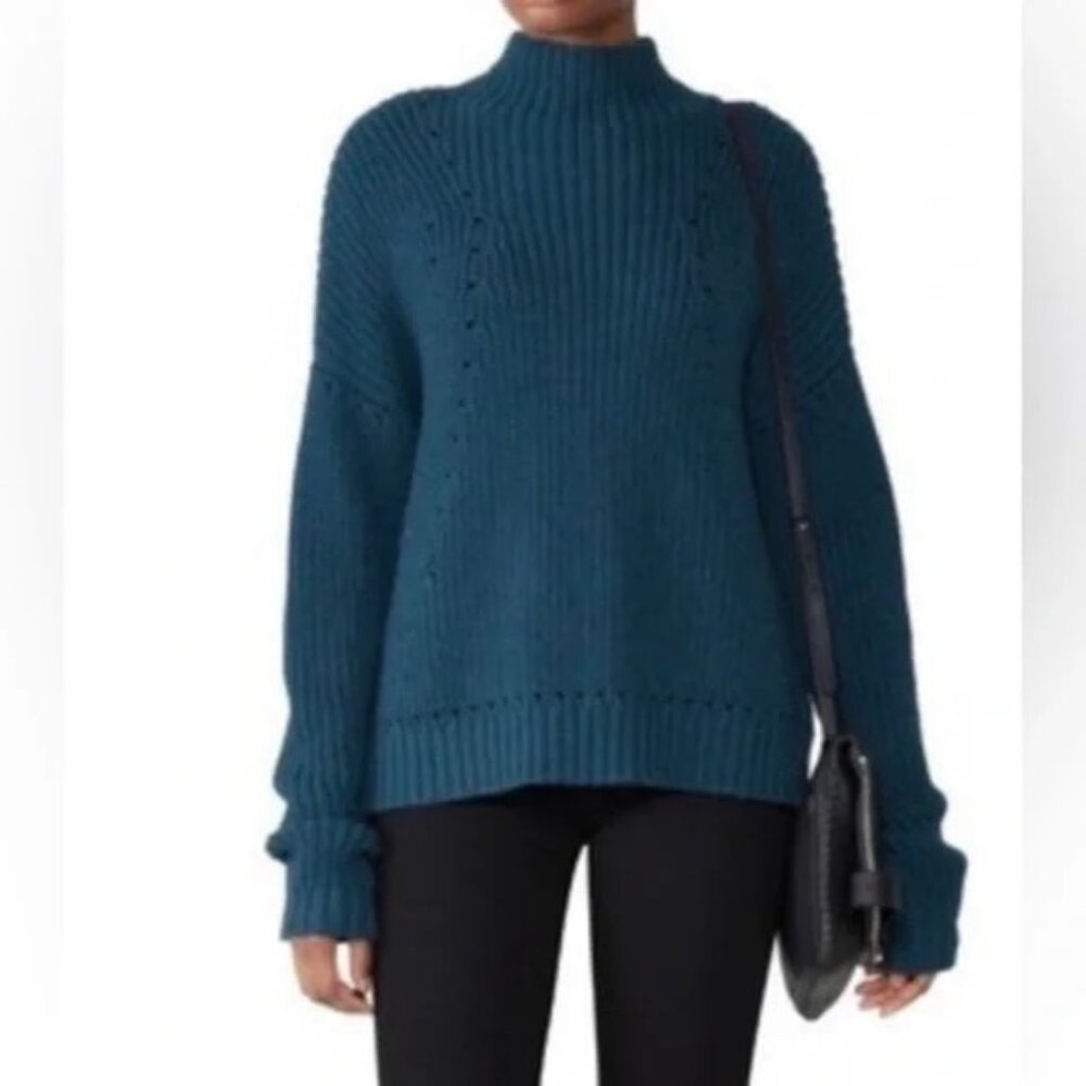 Grey Jason Wu 100% Wool Mockneck Sweater - image 2